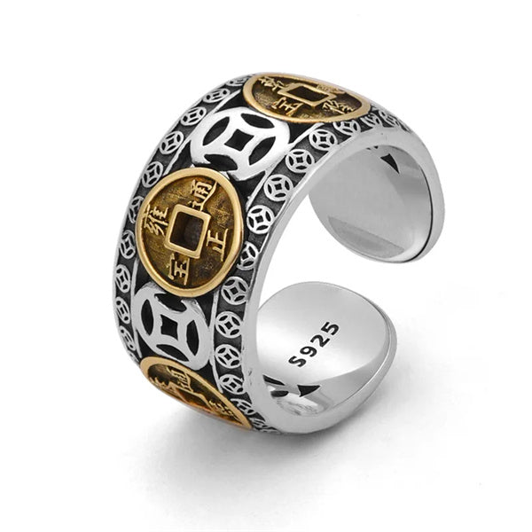Chinese Coins Fengshui Ring - Amulet Bring Wealth
