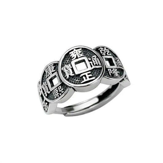 Chinese Coins Fengshui Ring - Amulet Bring Wealth