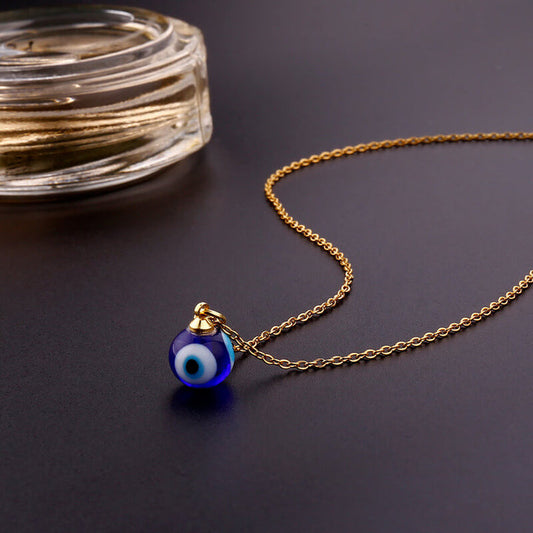 Evil Blue Eye Turkey Ethnic Lucky Necklace - Clavicle Chain Choker Jewelry