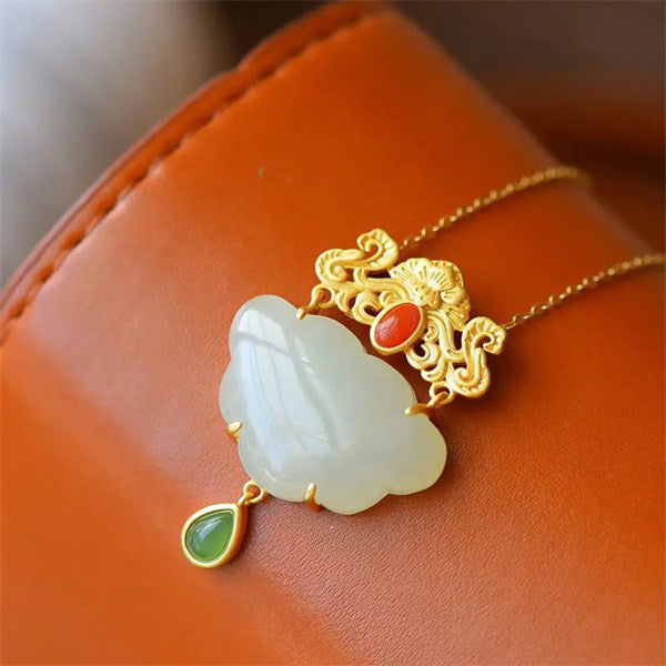 Hetian Jade Butterfly Lock of Good Wishes Necklace - Make You Younger