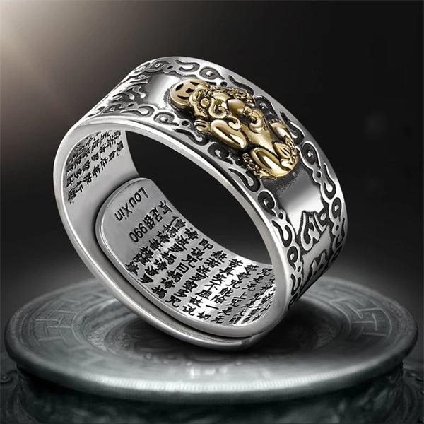 Pixiu Buddhist Feng Shui Ring - Amulet Wealth Lucky