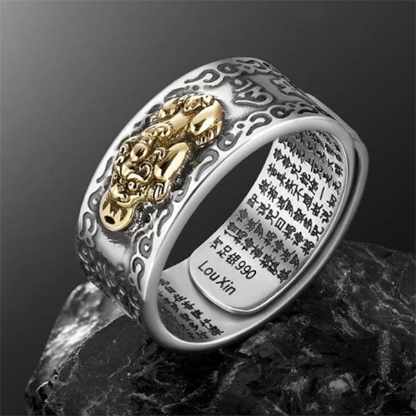 Pixiu Buddhist Feng Shui Ring - Amulet Wealth Lucky