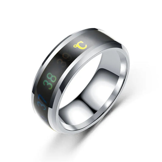 Smart Couple Mood-Changing Body Temperature Measuring Rings