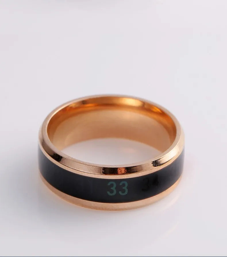 Smart Couple Mood-Changing Body Temperature Measuring Rings