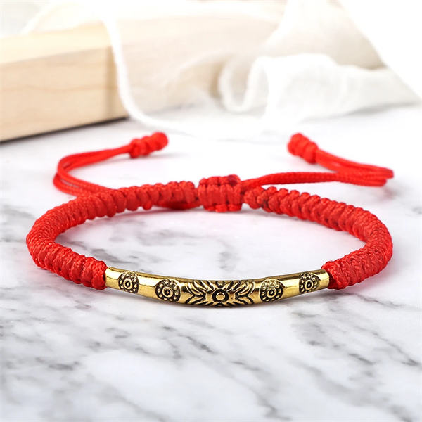 Tibetan Red String Bracelet - Buddhist Lucky Charm Bracelet